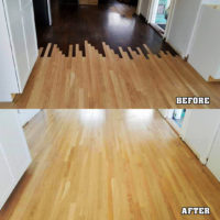 Before and after wood striping